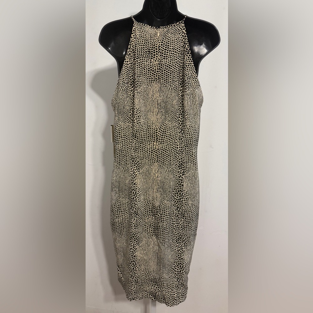 ➕Maggy London Black and Cream Animal Print Dress - Picture 4 of 6